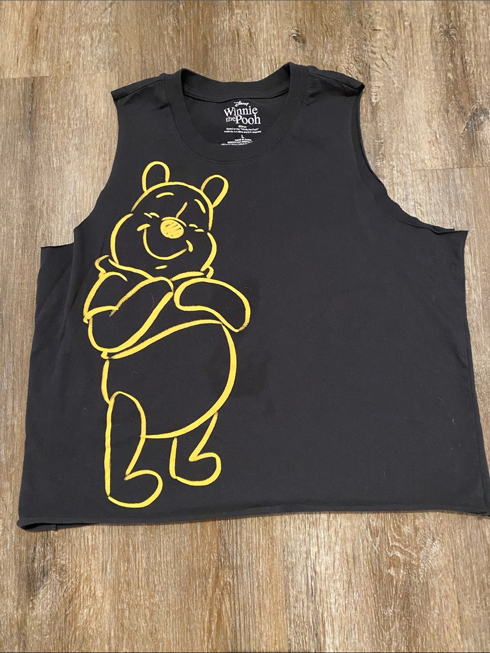 Disney Tank with Yellow Winnie the Pooh Outline Graphic